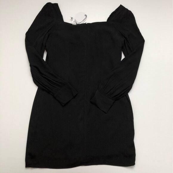 🆕 Revolve About Us Giselle dress button front detail black long sleeve mini - Picture 9 of 13